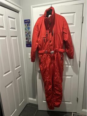 Bogner Red Ski Suit with Belt -Vintage -80’s-90’s 46 Long